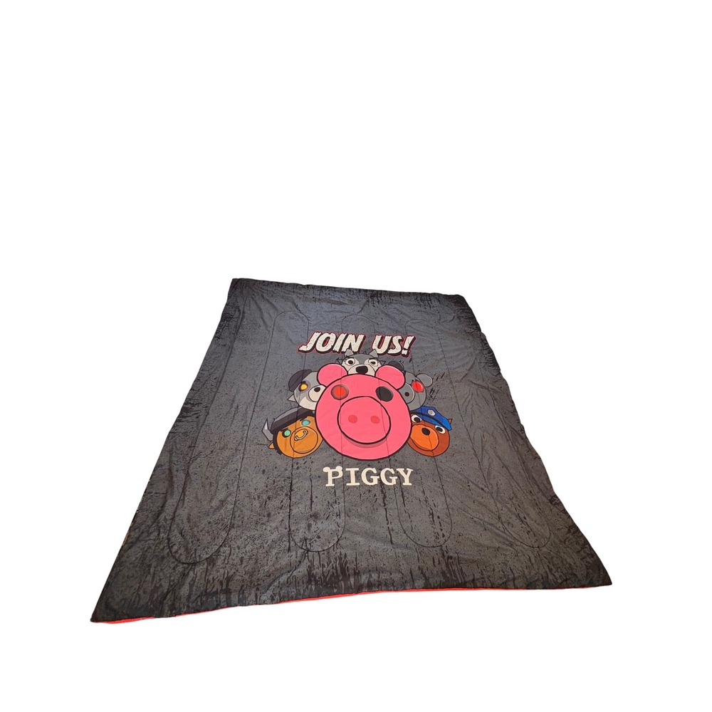 Piggy‎ Roblox PhatMojo Join Us Reversible Comforter Grey Red Kids Bedding